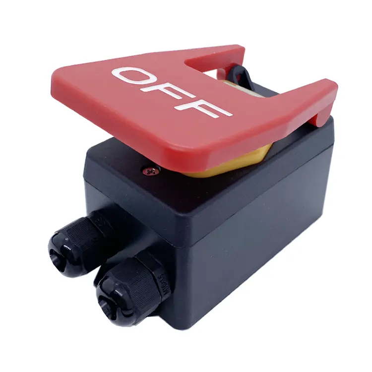 16A Grote rode UIT-paneel Elektromagnetische schakelaar met drukknop en doos