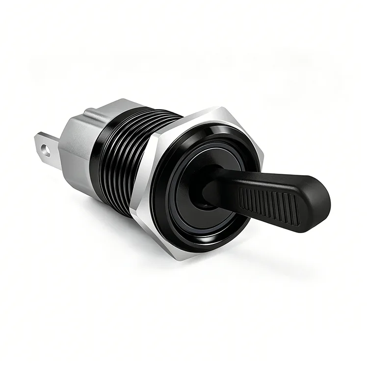 16 mm zwarte metalen tuimelschakelaar