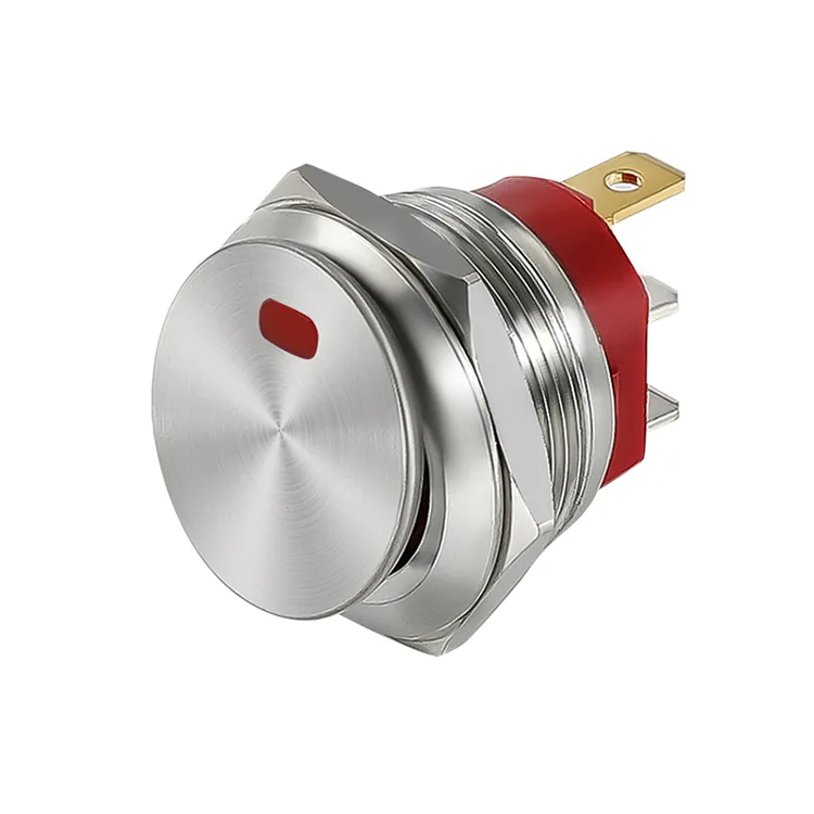 3-pins 22 mm ronde metalen tuimelschakelaar