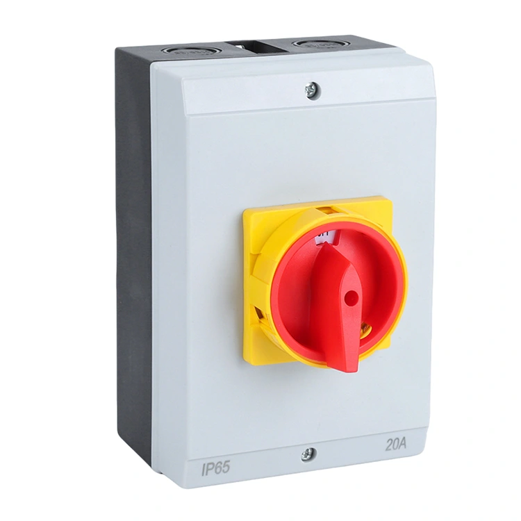 32A Isolatorschakelaar met waterdichte doos met zwarte onderkant