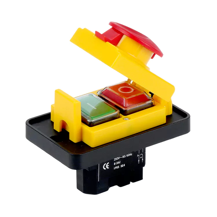 8A Groot paneel noodstopafdekking Elektromagnetische drukknopschakelaar