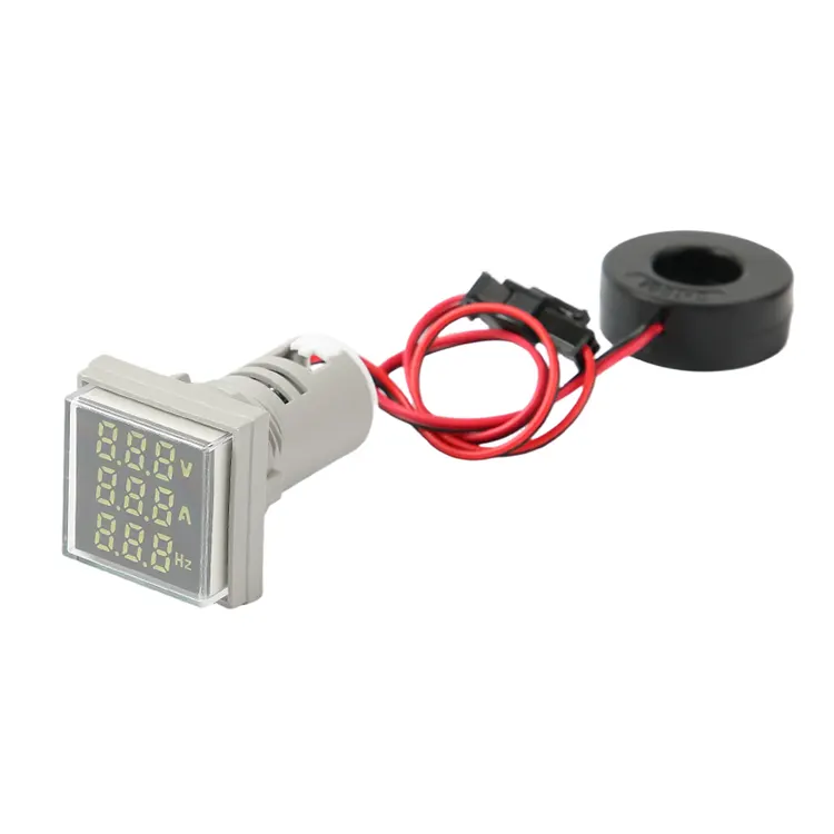 Digitale AC-voltmeter, ampèremeter en Hz-vierkant indicatielampje met drievoudige weergave